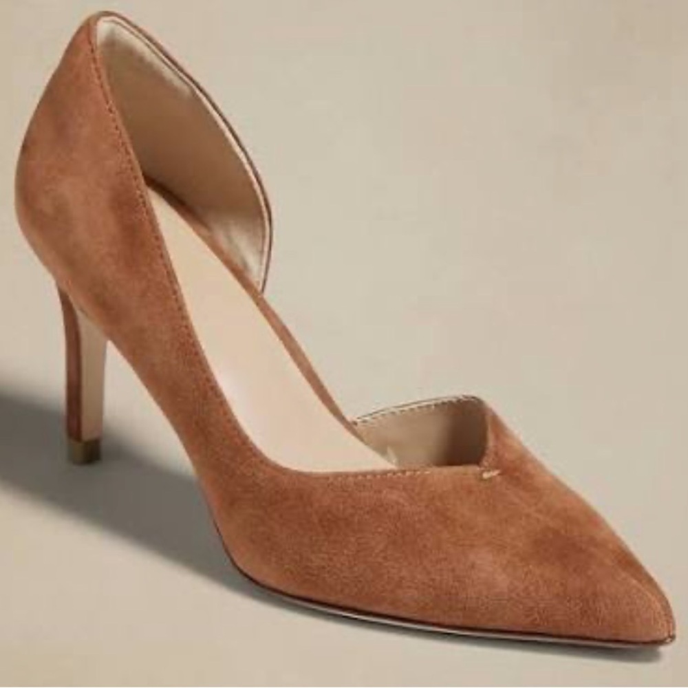 Banana Republic Women's Brown Suede Dorsay Pump Spaniel Brown